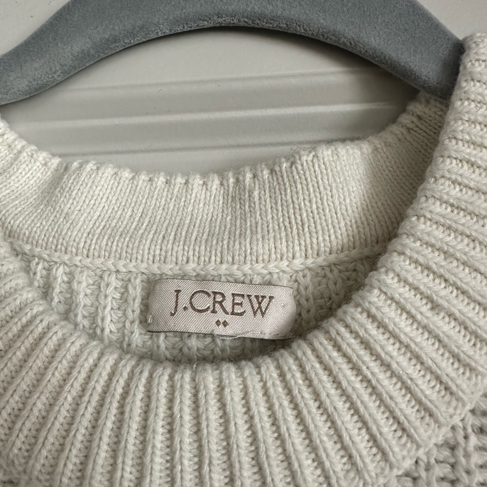 J. Crew Wool Cream Knit Sweater West - Picture 2 of 3